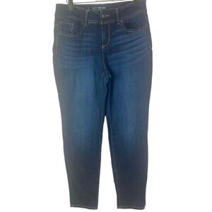 NO BOUNDARIES dk blue mid rise skinny // 13